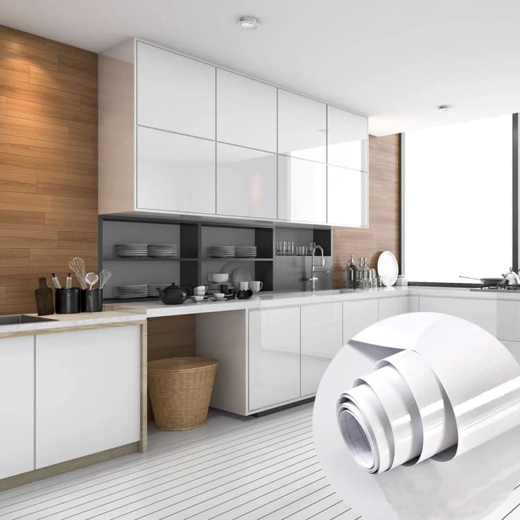 Pvc White Self Adhesive Korea Glitter Peel and Stick Wallpaper Contact Paper Decorative for Kitchen Countertop Cabinet Furniture detail 1