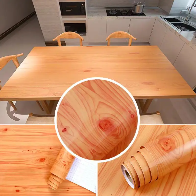 COWINLIFE Cheap Home Decorative PVC Wall Paper Decorative Film Self Adhesive Wallpaper Wood Grain Furniture Sticker