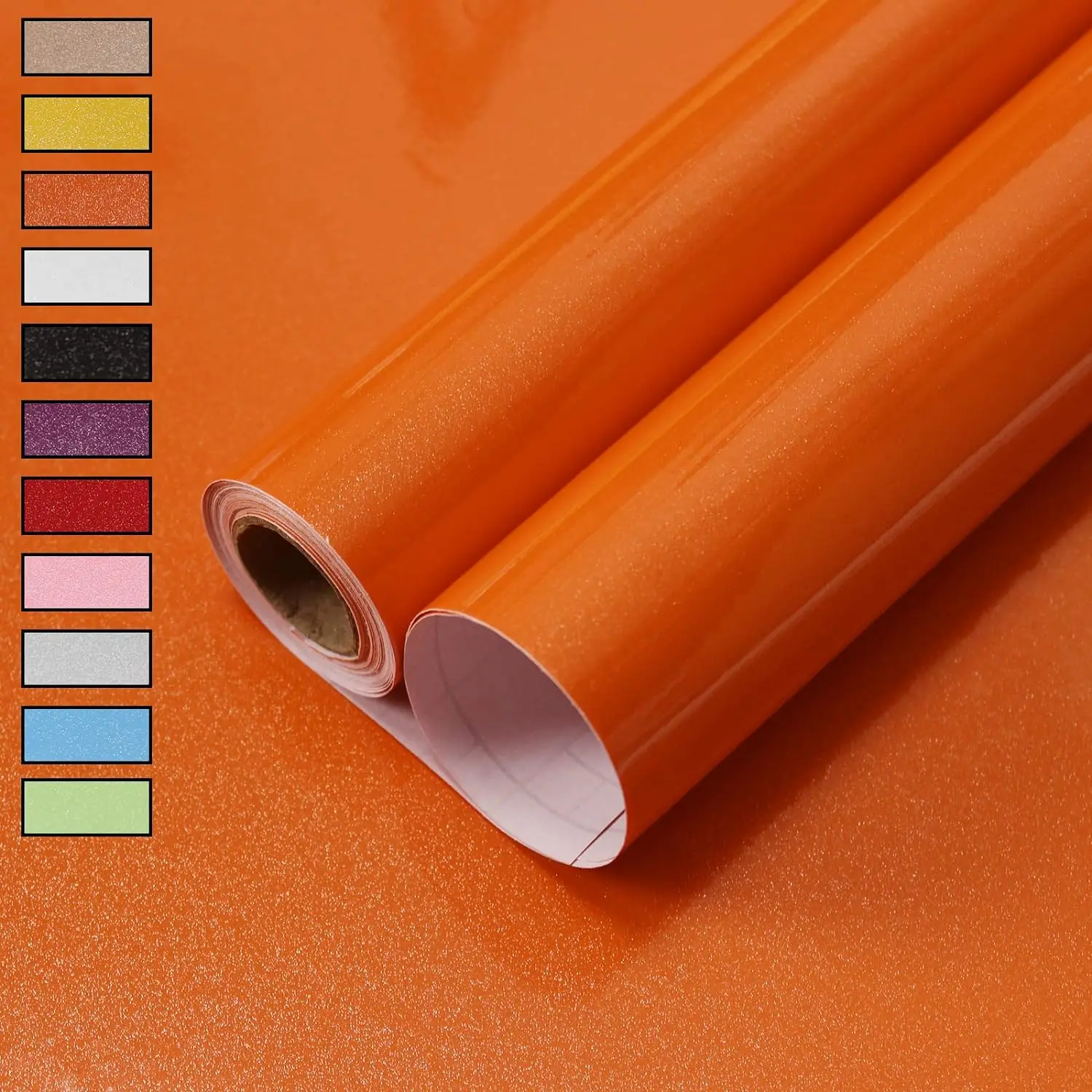 COWINLIFE Shinny Orange Peel and Stick Self Adhesive Contact Paper Waterproof Wall Papers Glitter Wallpaper for Kitchen