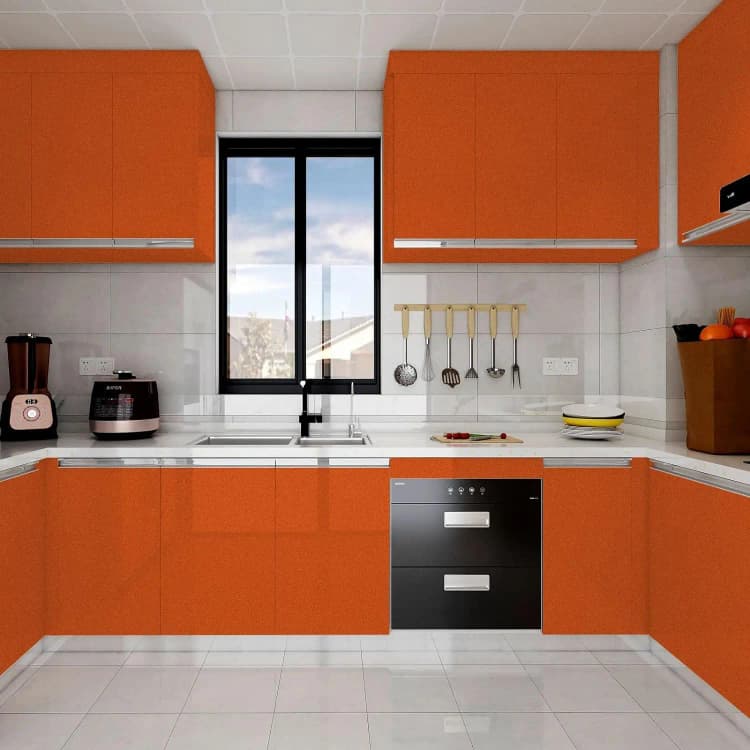 COWINLIFE Shinny Orange Peel and Stick Self Adhesive Contact Paper Waterproof Wall Papers Glitter Wallpaper for Kitchen detail 5