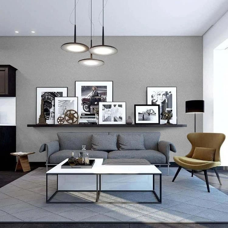 OEM 3D Vinyl Silver Silk Peel and Stick Wallpaper Self Adhesive Embossed Removable Wallpaper Silk for Livingroom detail 2