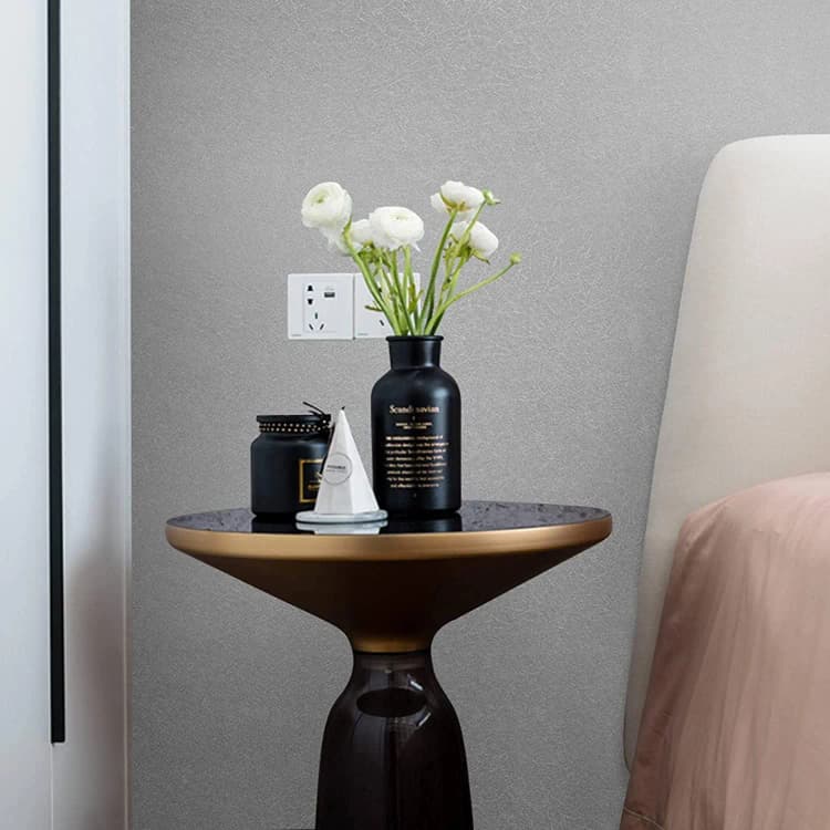 OEM 3D Vinyl Silver Silk Peel and Stick Wallpaper Self Adhesive Embossed Removable Wallpaper Silk for Livingroom detail 4
