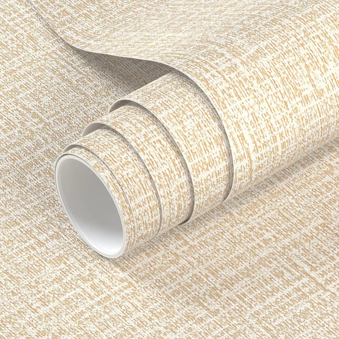 3D Wallpaper Linen Texture Waterproof PVC Peel and Stick Self Adhesive Bedroom Wallpaper Faux Grasscloth Paper