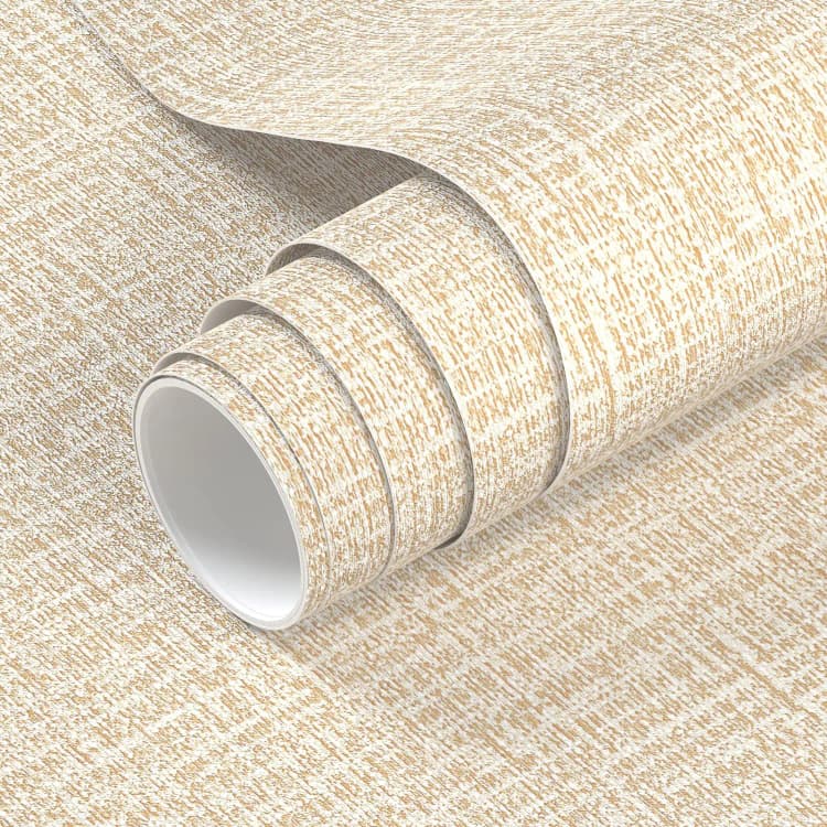 3D Wallpaper Linen Texture Waterproof PVC Peel and Stick Self Adhesive Bedroom Wallpaper Faux Grasscloth Paper detail 1