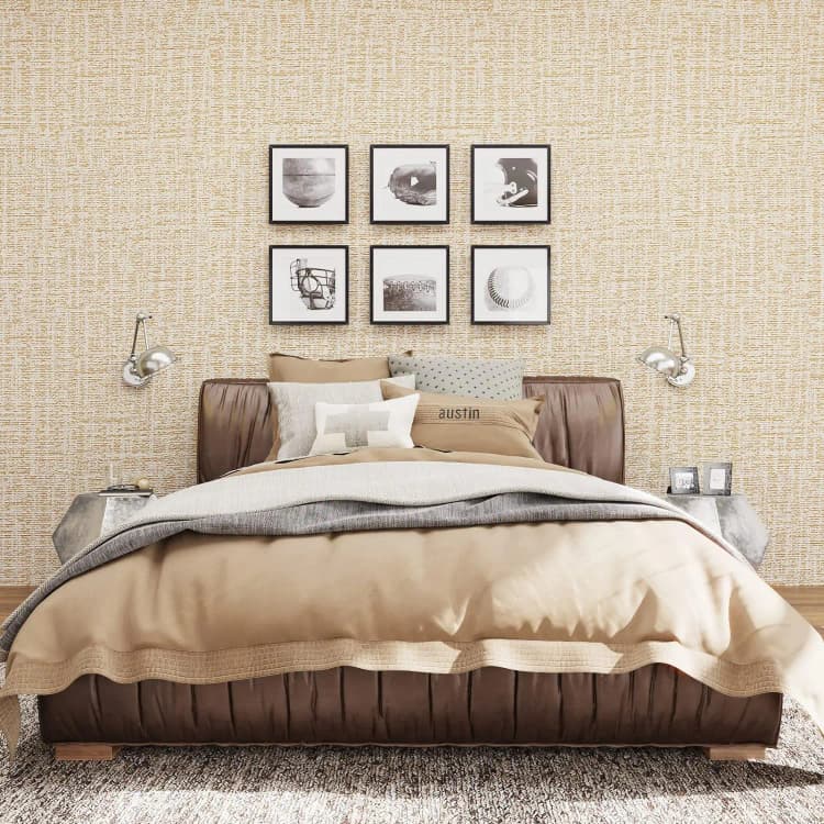 3D Wallpaper Linen Texture Waterproof PVC Peel and Stick Self Adhesive Bedroom Wallpaper Faux Grasscloth Paper detail 5
