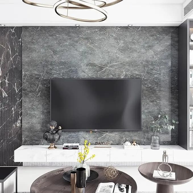 Cheap Waterproof Dark Grey 3D Marble Sticker Wallpaper Peel and Stick Self-adhesive Wallpaper for Home Decoration detail 4