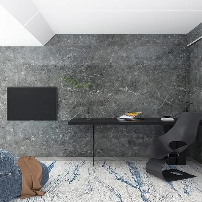 Cheap Waterproof Dark Grey 3D Marble Sticker Wallpaper Peel and Stick Self-adhesive Wallpaper for Home Decoration detail 6