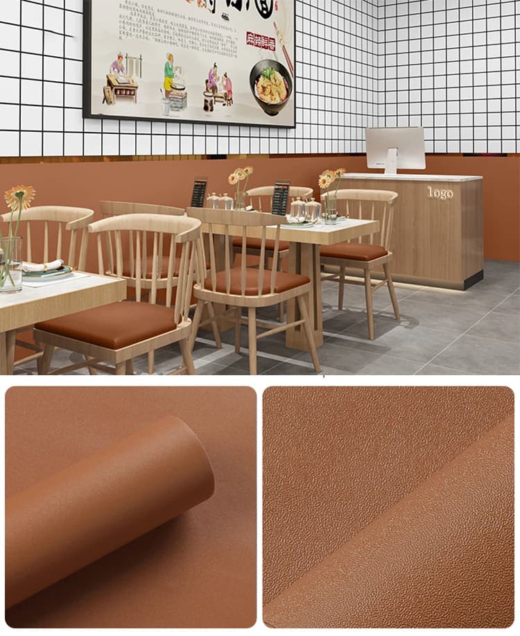 China Factory Cheap Green Solid Color Self Adhesive Wallpaper Removable Contact Paper Office Wallpaper Home Shop Cafe Decoration detail 5