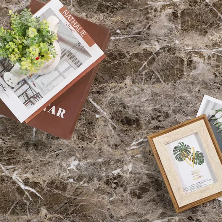Waterproof 3D Marble Sticker Wallpaper Brown Peel and Stick Self Adhesive Wallpaper Removable for Home Decoration detail 4