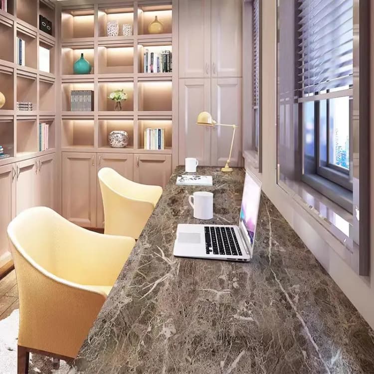 Waterproof 3D Marble Sticker Wallpaper Brown Peel and Stick Self Adhesive Wallpaper Removable for Home Decoration detail 5