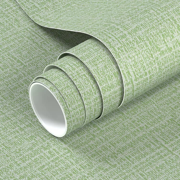 High Quality Light Green Linen Grasscloth Peel and Stick Wallpaper Vinyl Self Adhesive Removable for Wall Decor detail 2