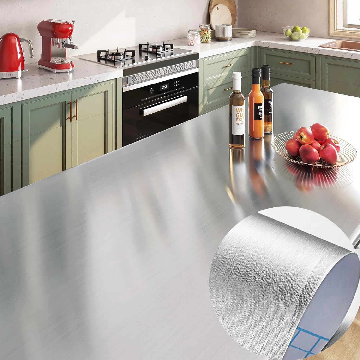Hot Selling Silver Metal Stainless Steel Contact Wall Paper for Refrigerator PVC Self Adhesive Decorative Vinyl Film