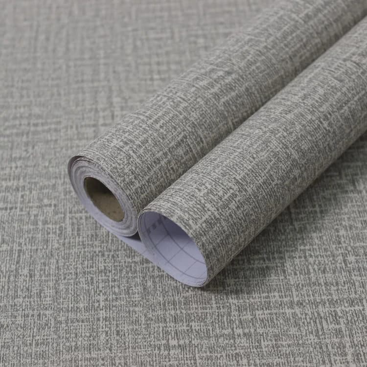 New Cheap Linen Textured Wallpaper for Walls Bedroom Cabinets Fabric Removable Vinyl PVC Self Adhesive Wallpaper detail 1