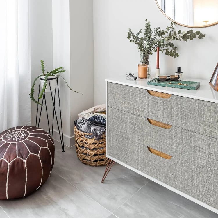 New Cheap Linen Textured Wallpaper for Walls Bedroom Cabinets Fabric Removable Vinyl PVC Self Adhesive Wallpaper detail 5