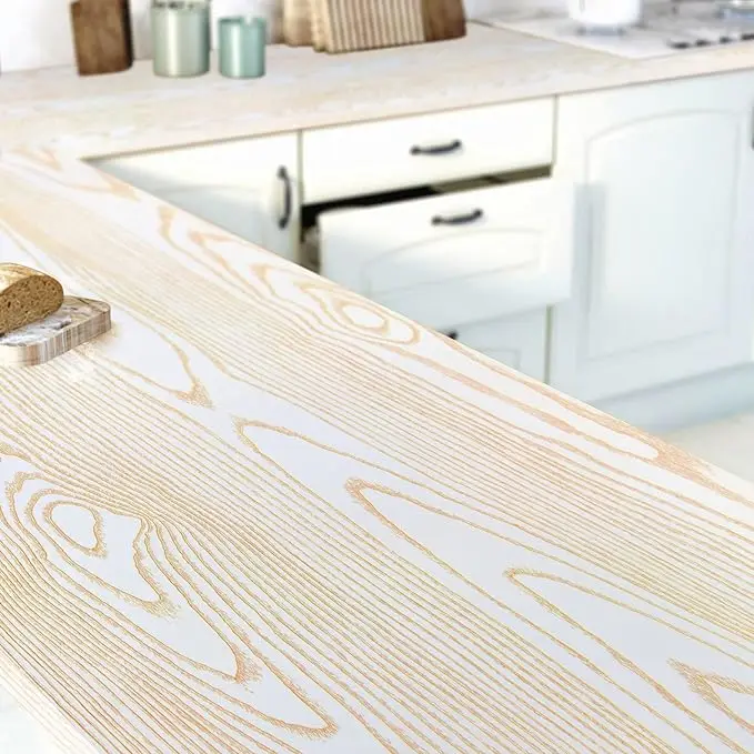 Gold Wood Grain Removable Wallpaper White and Gold Decorative Self Adhesive Contact Paper for Wall Wallpaper Sticker Wood Design detail 3