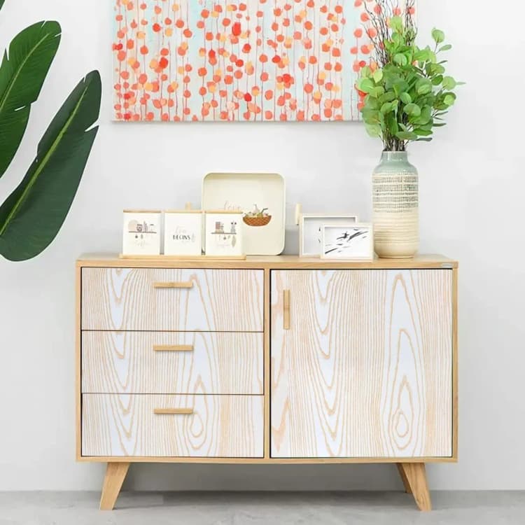 Gold Wood Grain Removable Wallpaper White and Gold Decorative Self Adhesive Contact Paper for Wall Wallpaper Sticker Wood Design detail 4