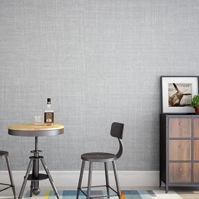 3D Peeling Wallpaper Gray Self-adhesive Linen Embossed Wallpaper Detachable Contact Paper Decoration Living Room detail 2