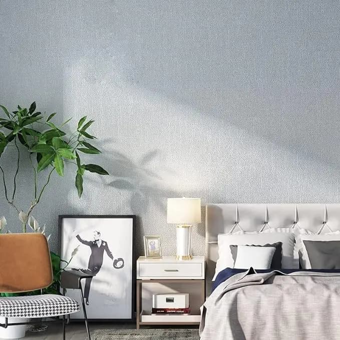 3D Peeling Wallpaper Gray Self-adhesive Linen Embossed Wallpaper Detachable Contact Paper Decoration Living Room detail 3
