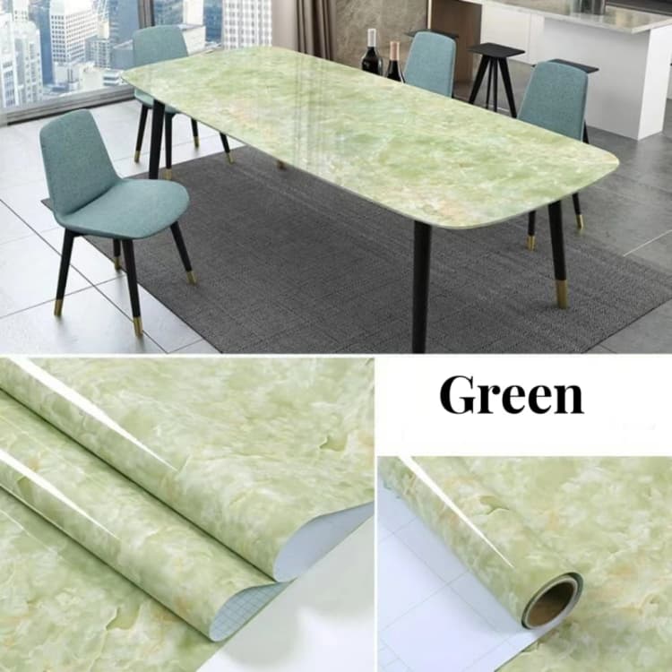 Hot Selling 3D Green Marble Stickers Peel and Stick PVC Self Adhesive Wallpaper Waterproof for Bathroom Kitchen Wall detail 4