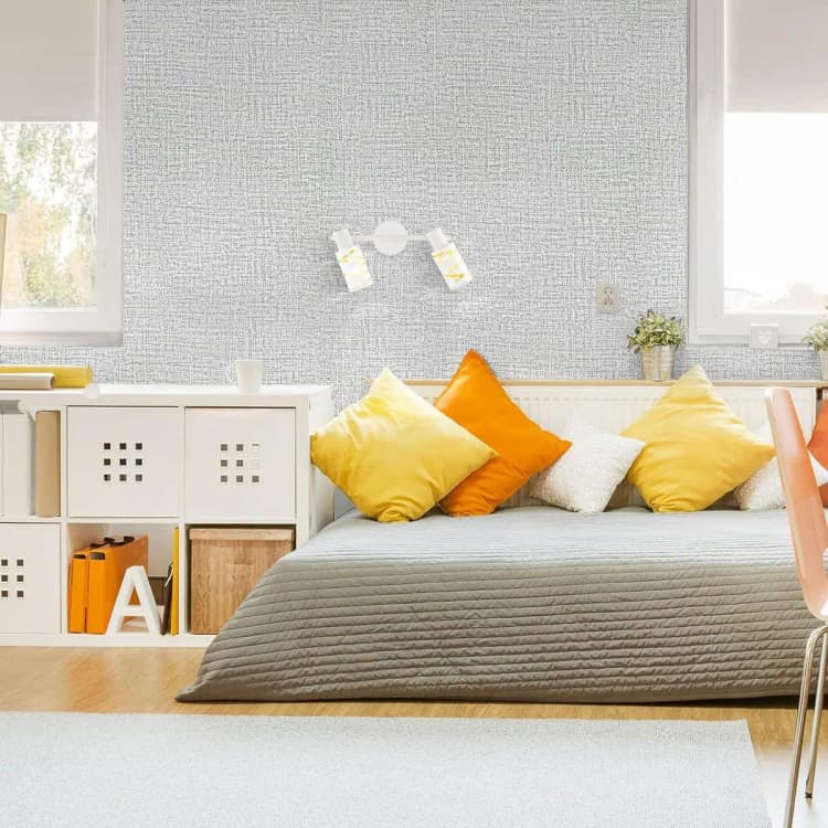 3D Grey Linen Wallpaper Peel and Stick Wallpaper Grey Contact Paper Self Adhesive Removable Wall Paper Vinyl for Cabinets Wall detail 3