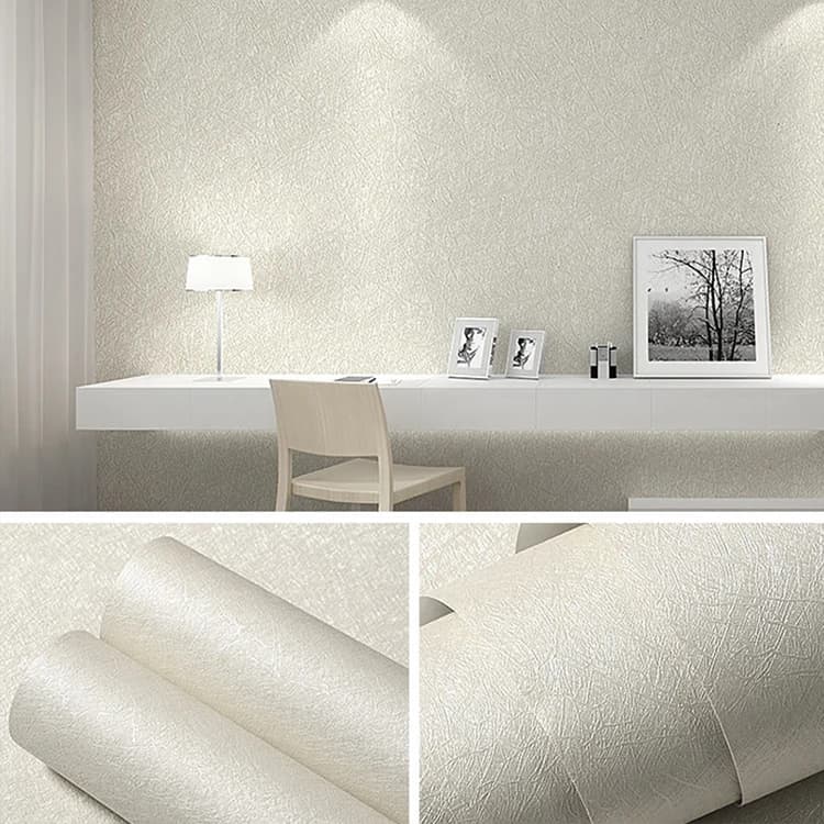 3D Silk Embossed Beige Wallpaper Textured Contact Paper Peel and Stick Self Adhesive Vinyl Wallpaper for Bedroom Home Decor detail 2