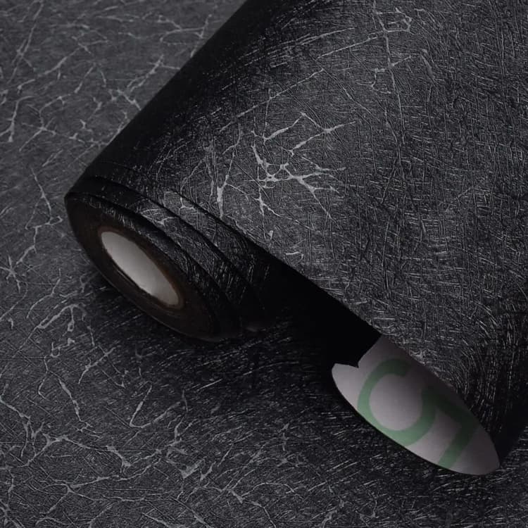 61cm*5m DIY 3D Silk Embossed Black Wallpaper Textured Contact Paper  Peel and Stick Self Adhesive Vinyl Wallpaper for Wall Decor detail 1
