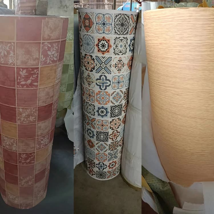 China Factory Dump 15000 Meter Stock Cheap Wall Paper Can Be Cut Into Any Size  Self Adhesive Waterproof Stock Lot Pvc Wallpaper detail 1