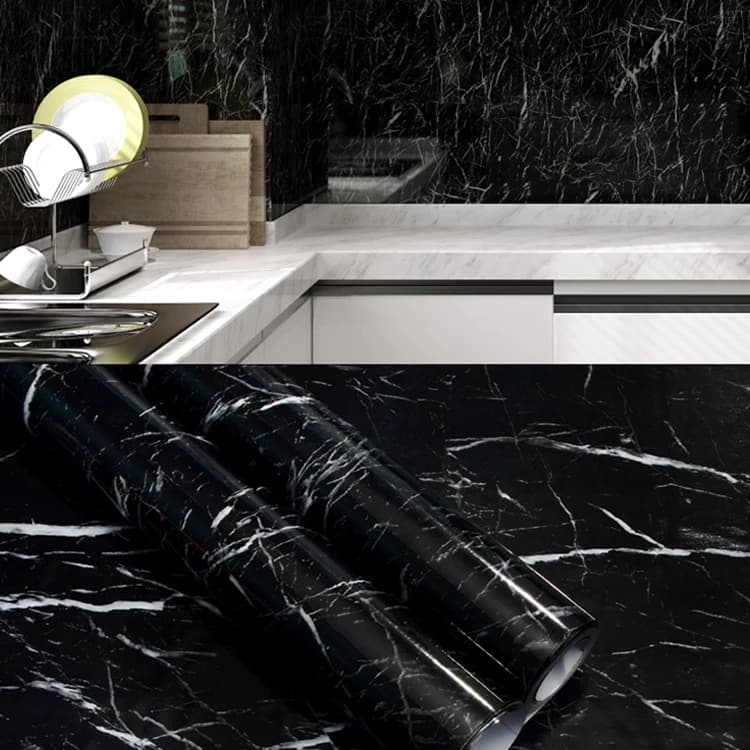 Removable Waterproof Self Adhesive Vinyl Wall Paepr Granite Marble Pvc Decor Wallpaper for Bathroom Kitchen Countertop Covers detail 3