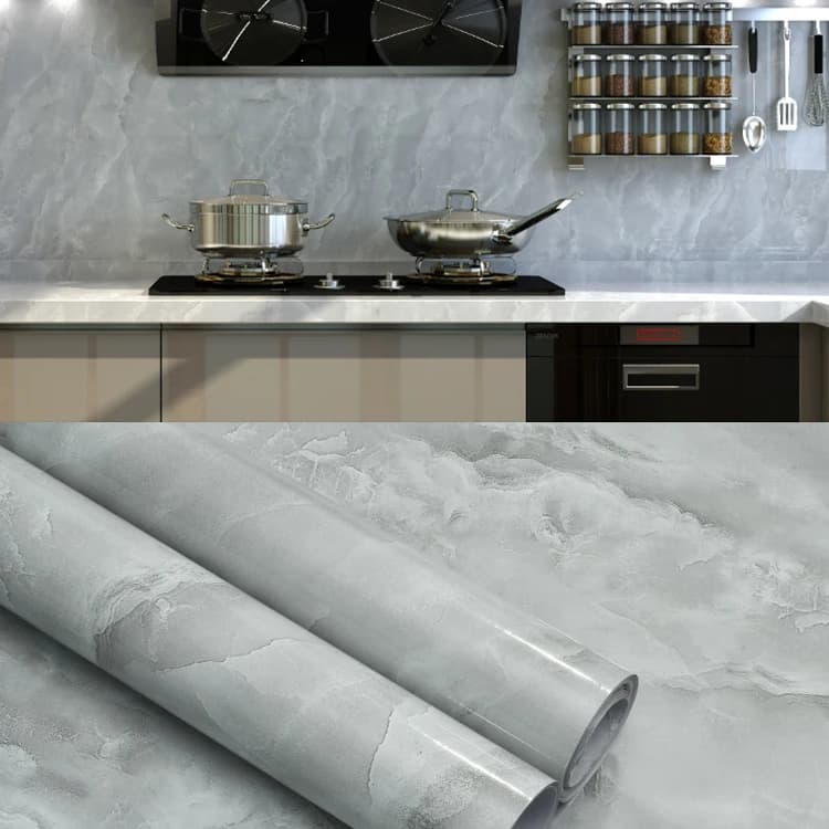 Removable Waterproof Self Adhesive Vinyl Wall Paepr Granite Marble Pvc Decor Wallpaper for Bathroom Kitchen Countertop Covers detail 6