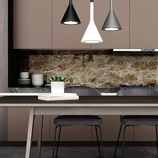 High Quality Brown Marble Granite Stickers Peel and Stick Vinyl PVC Self Adhesive Waterproof 3D Wall Stickers for Home detail 2