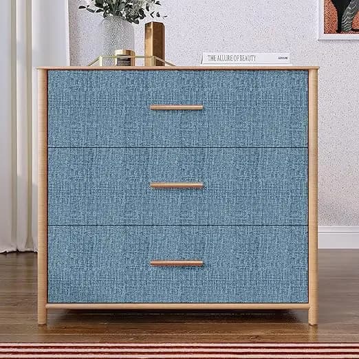 Hot Selling Textured Fabric Blue Linen Wallpaper Peel and Stick Self-Adhesive Removable Waterproof Wallpaper for Wall Cabinets detail 6