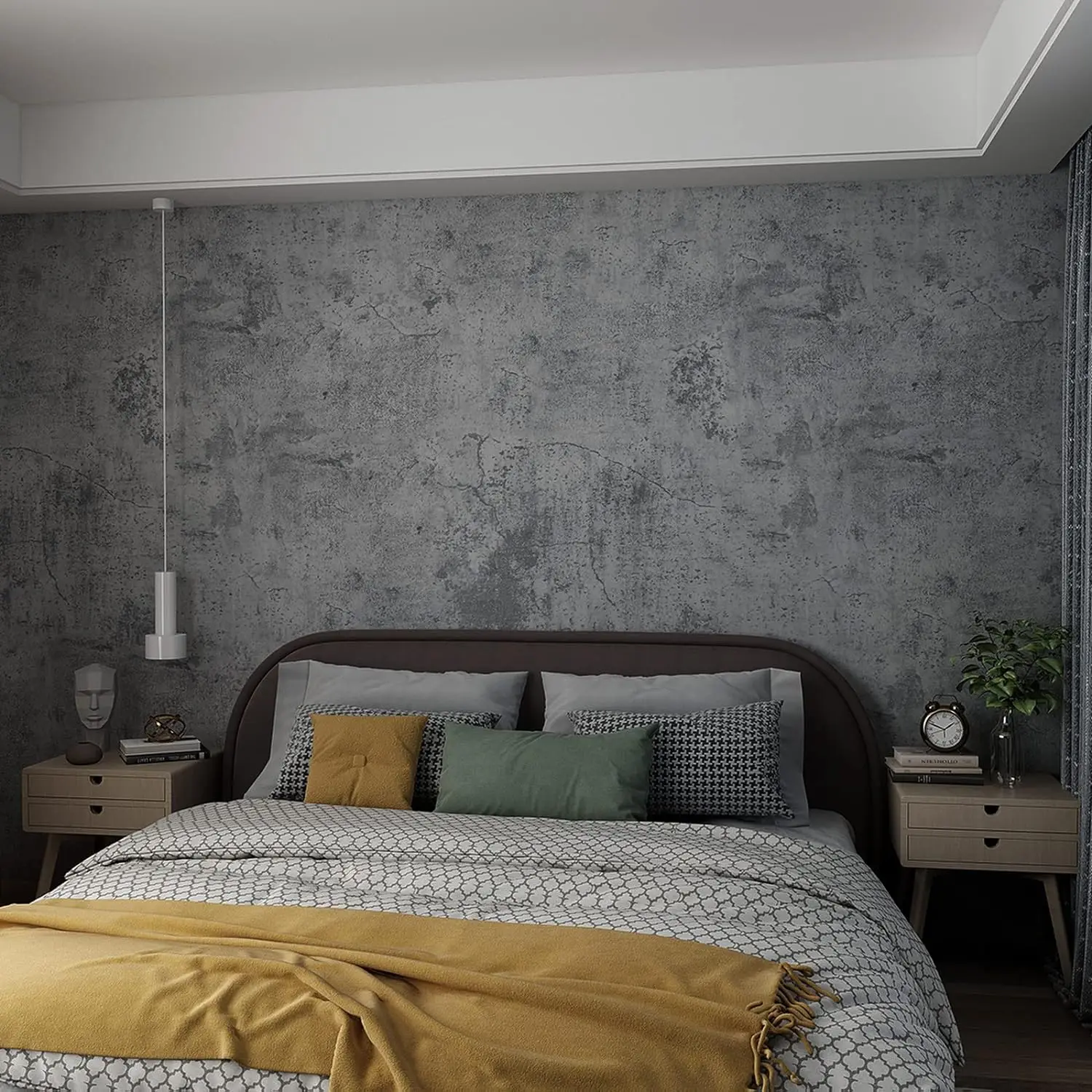 Matte Grey Cement Concrete Wallpaper Peel and Stick 3D Self Adhesive Contact Paper Vinyl Waterproof Wallpaper for Walls Bedroom