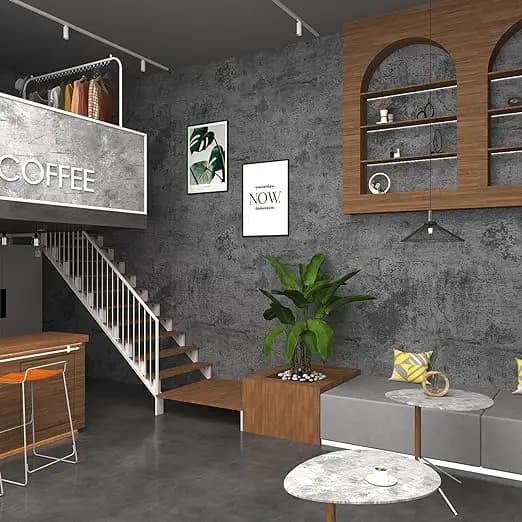 Matte Grey Cement Concrete Wallpaper Peel and Stick 3D Self Adhesive Contact Paper Vinyl Waterproof Wallpaper for Walls Bedroom detail 6