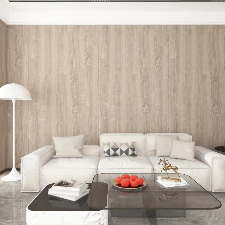 Grey Oak Wood Wallpaper Peel and Stick Wood Grain Textured  Self Adhesive Wall Paper Waterproof Stickers for Kitchen Cabinets detail 2