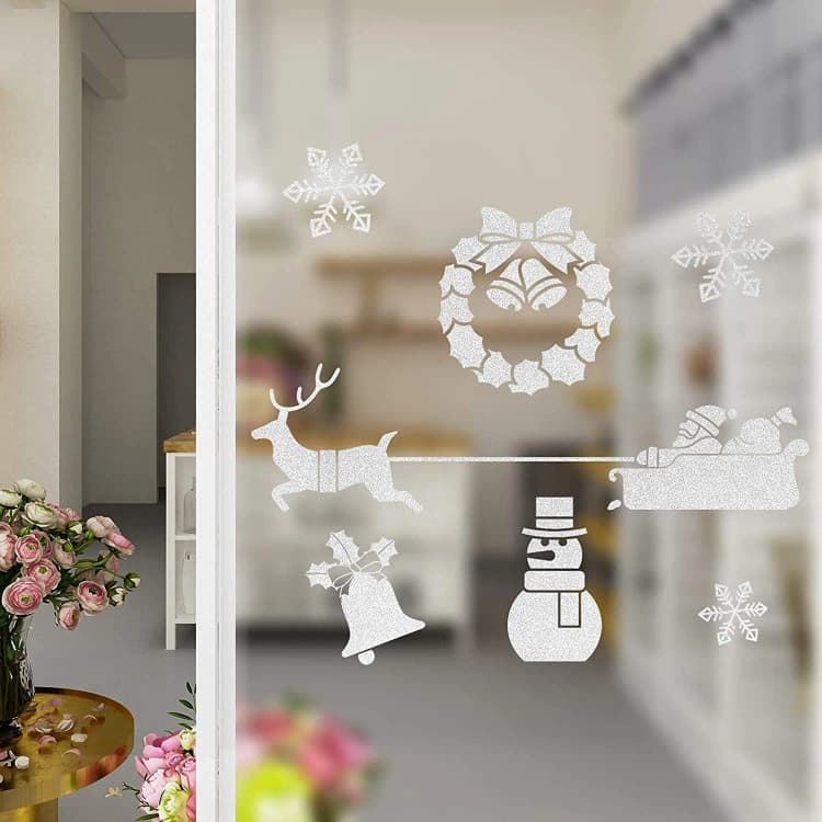 Vinyl Peel Stick Christmas Glitter Wallpaper Stickers DIY Gift PVC Decoration Film Self Adhesive Removable Sparkling Wallpaper detail 3