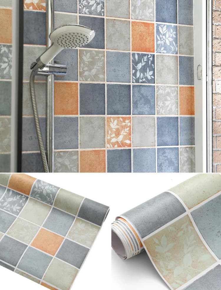 Waterproof Removable Pvc Vinyl Peel and Stick Wallpaper Bathroom Kitchan Wall Paper Sticker Self Adhesive 3D Wallpaper Roll detail 2