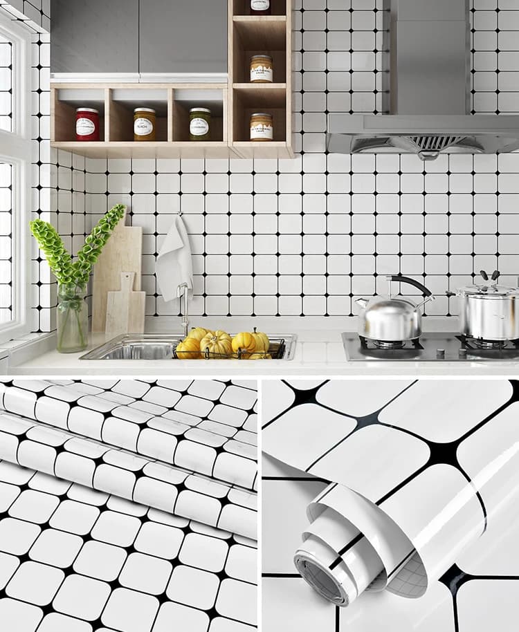 Waterproof Removable Pvc Vinyl Peel and Stick Wallpaper Bathroom Kitchan Wall Paper Sticker Self Adhesive 3D Wallpaper Roll detail 6