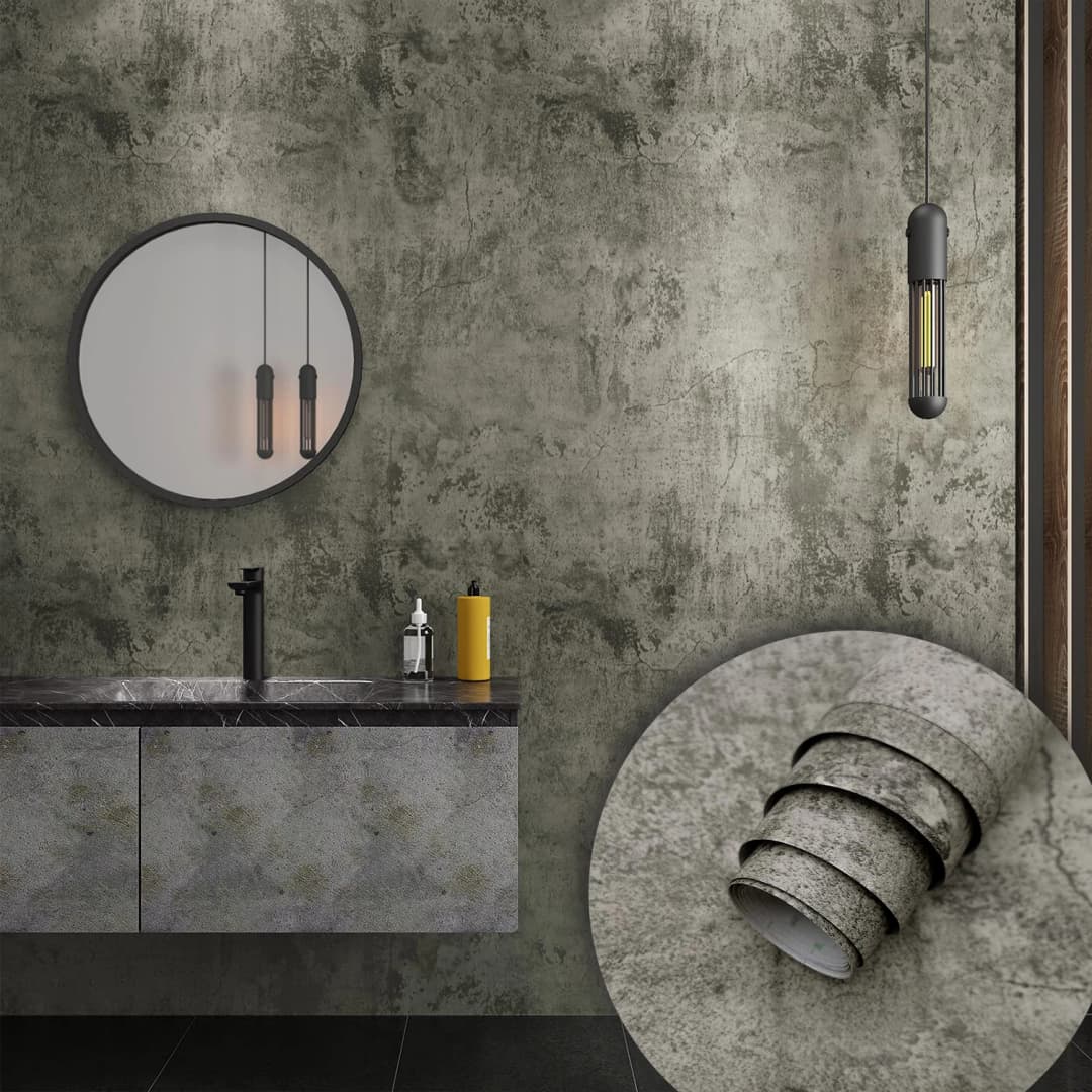 Home Wall Paper Vintage Cement Design Vinyl Adhesive Pvc Wallpaper Office Bar Restaurant Wall Decoration 3D Cement Wallpaper
