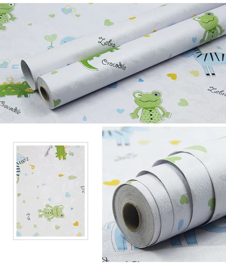 Removable Bedroom 3D Kids Room Decoration Cartoon Vinyl Peel and Stick Wallpapers Pvc Self Adhesive Wall Paper for Kids Room detail 2