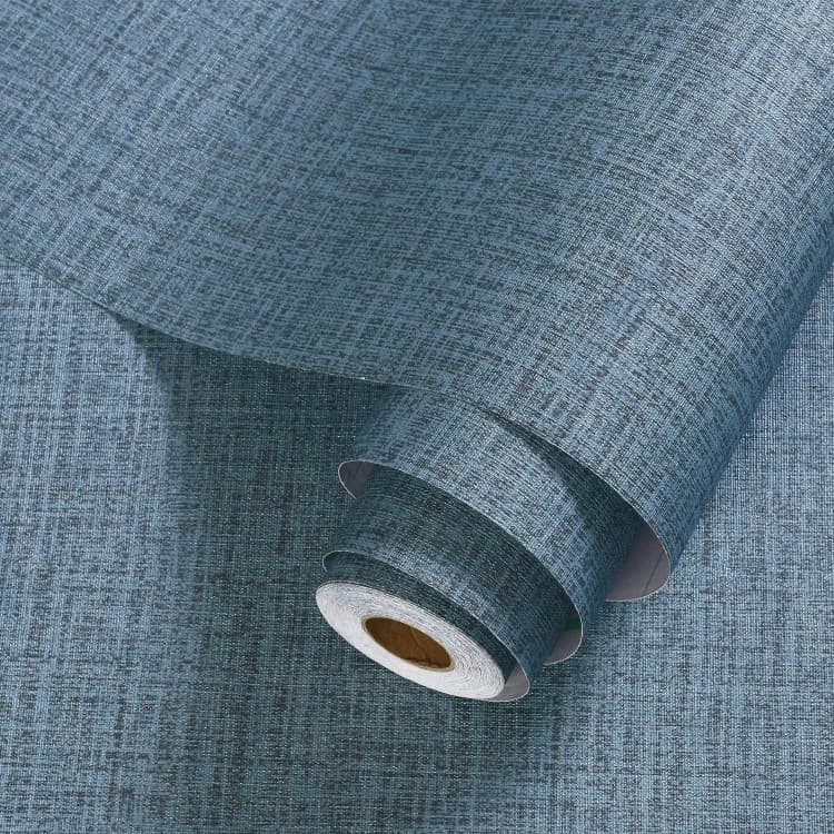 Green 3D Linen Textured Fabric Peel and Stick Wall Paper Decor Pvc Grasscloth Self Adhesive Wallpaper for Bedroom Living Room detail 5