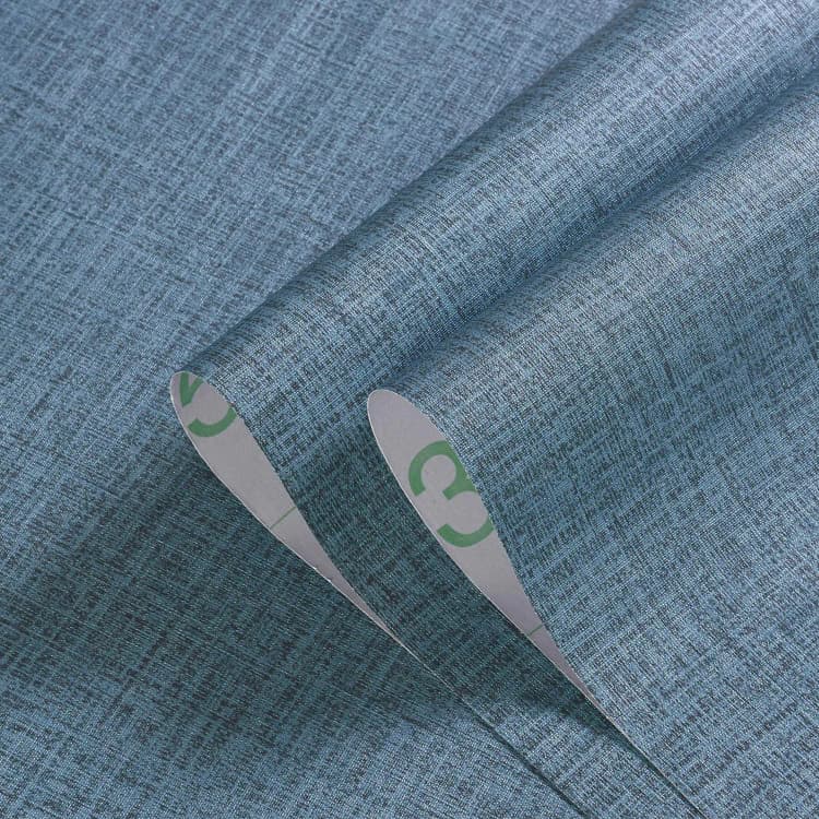 Green 3D Linen Textured Fabric Peel and Stick Wall Paper Decor Pvc Grasscloth Self Adhesive Wallpaper for Bedroom Living Room detail 6