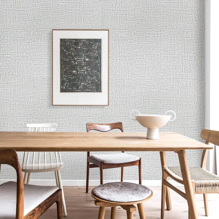 Classical Blue Linen Texture Interior Waterproof Decorative Wall Paper Pvc Self Adhesive Wallpaper Rolls for Bedroom Decoration detail 5