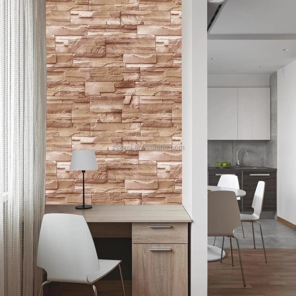 3D Wallpapers Wall Coating Bricks Pattern Peel and Stick Decor Pvc Wallpaper for Living Room Courtyard Wall