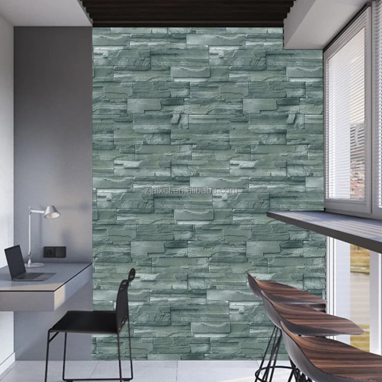 3D Wallpapers Wall Coating Bricks Pattern Peel and Stick Decor Pvc Wallpaper for Living Room Courtyard Wall detail 2