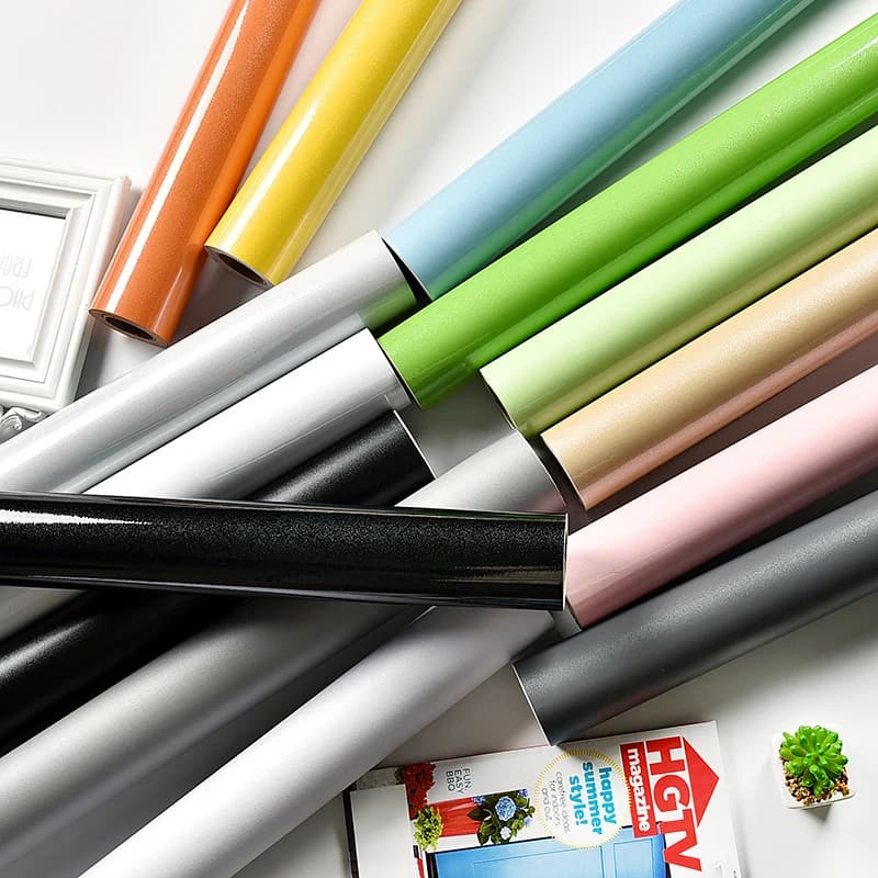 Glitter Removable Pvc Glossy Stick and Peel Wall Paper Self Adhesive Wallpaper for Furniture Renovation Kitchen
