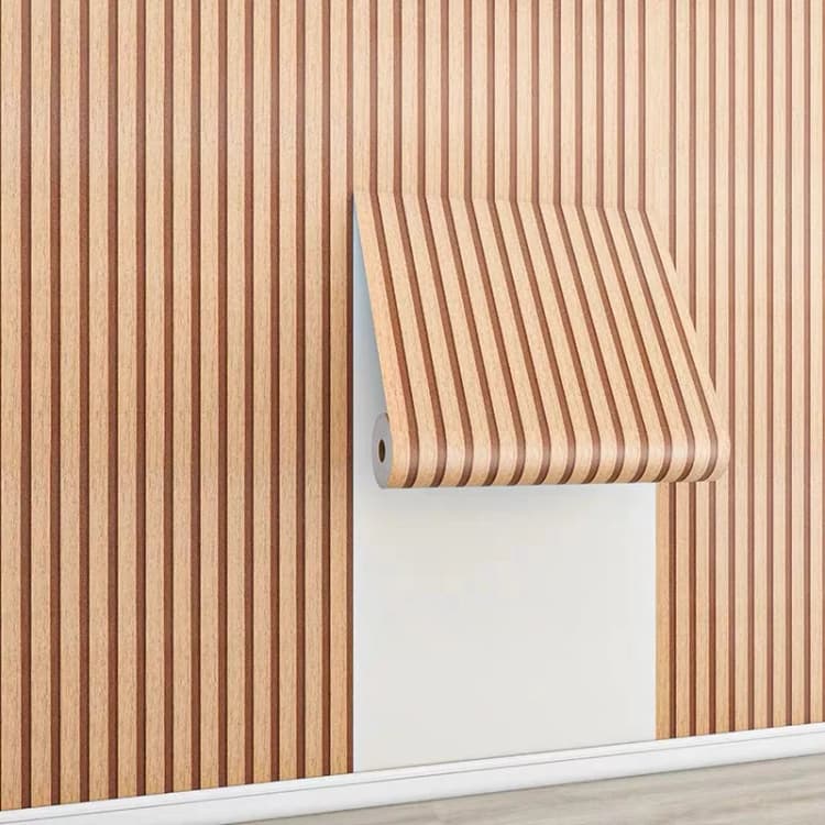 COWINLIFE DECO Thick Waterproof 3D Peel and Stick Wood Wallpapers With Stripes PVC Self-adhesive Vinyl Wall Stickers for Wall detail 6