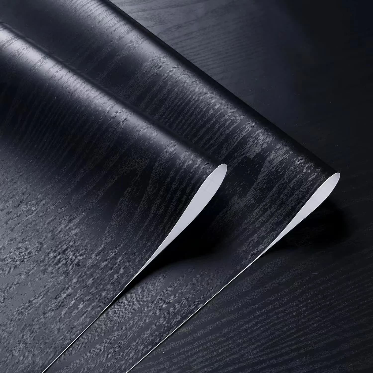 COWINLIFE DECO High Quality Thick Black Wood Wallpapers Peel and Stick Self-Adhesive Wall Paper Wood Sticker for Wall Furniture