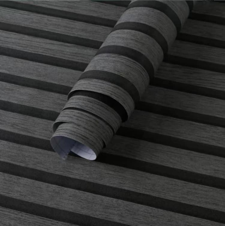 COWINLIFE DECO Gray Waterproof 3D Wood Self Adhesive Wall Paper With Stripes Self Adhesive Vinyl Wall Stickers for Living Room detail 1