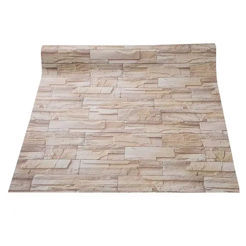 COWINLIFE DECO Wholesale Home Decoration Wall Paper Waterproof Vinyl 3D Stone Brick Self Adhesive Peel and Stick Wall Sticker