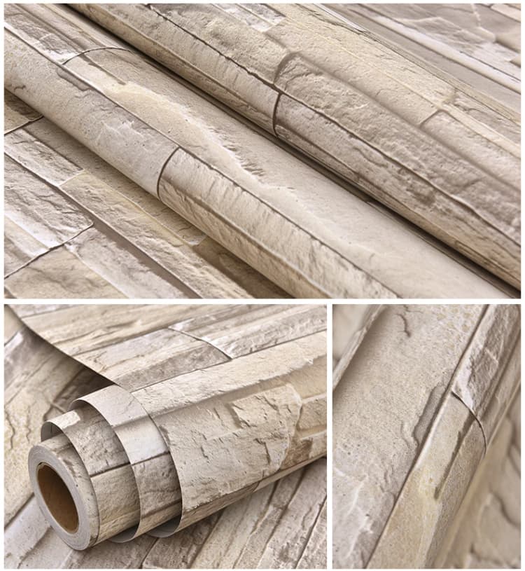 COWINLIFE DECO Wholesale Home Decoration Wall Paper Waterproof Vinyl 3D Stone Brick Self Adhesive Peel and Stick Wall Sticker detail 2